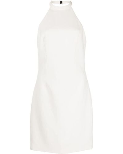 Halston Vic Crepe Halterneck Mini Dress - White
