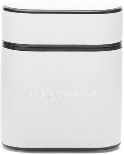 Dolce & Gabbana Étui d'Airpods à logo imprimé - Blanc