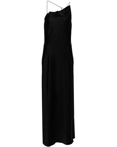 Calvin Klein サテン マキシドレス - ブラック