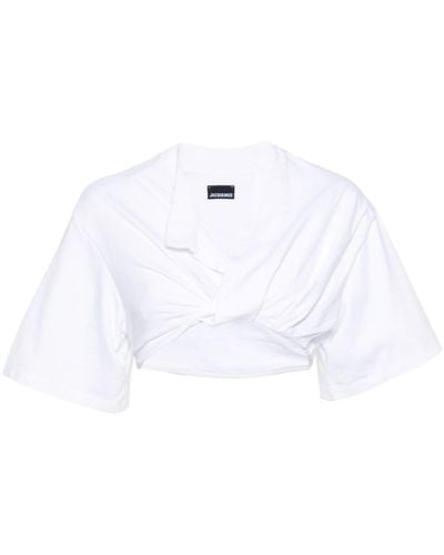 Jacquemus Top Le T-shirt Bahia Courte - Bianco
