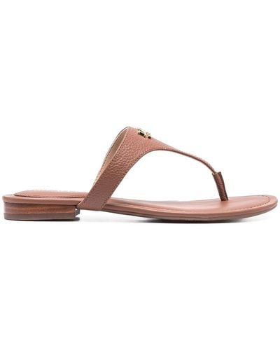 Lauren by Ralph Lauren Logo-print Leather Sandals - Brown