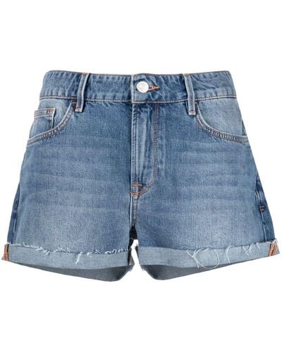 FRAME Le Grand Garcon Denim Shorts - Blue
