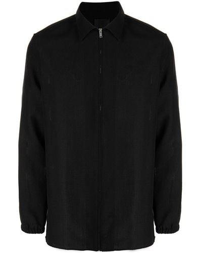 Givenchy Zip-front Wool Blend Shirt - Black