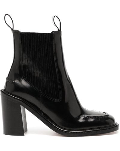 Maison Kitsuné 90mm Chelsea Leather Boots - Black
