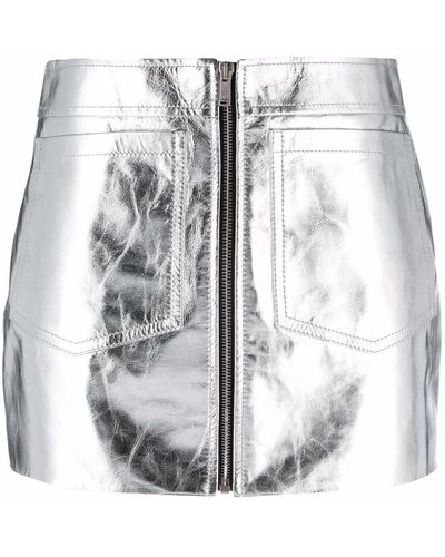 Saint Laurent Metallic-effect Zip-fastening Skirt