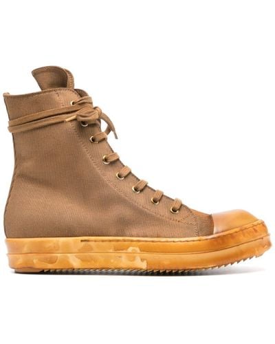 Rick Owens High-top Canvas Sneakers - Brown