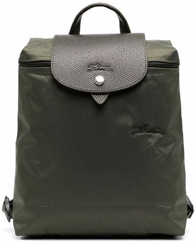 Longchamp Le Pliage Embroidered-logo Backpack - Green