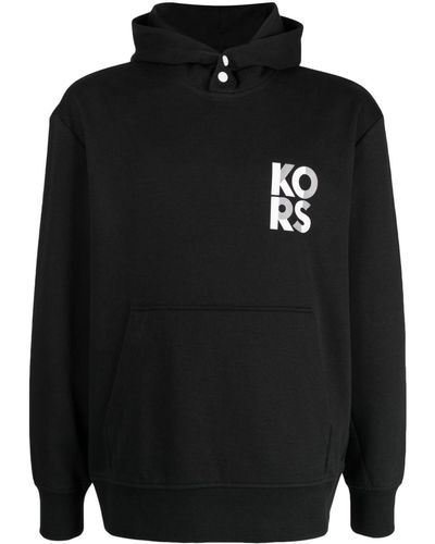Michael Kors Logo-print Cotton-blend Hoodie - Black