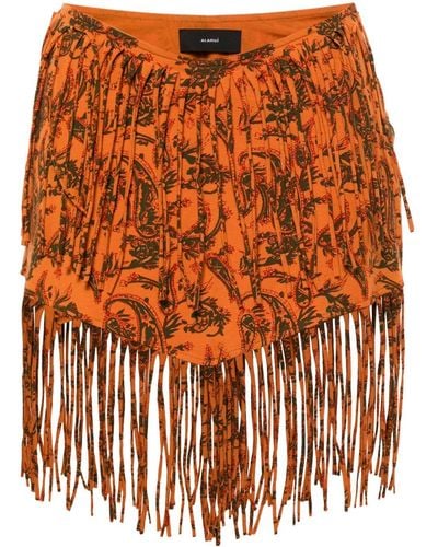 Alanui Monsoon Fringed Mini Skirt - Orange