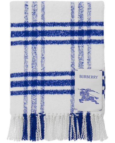 Burberry チェック スカーフ - ブルー