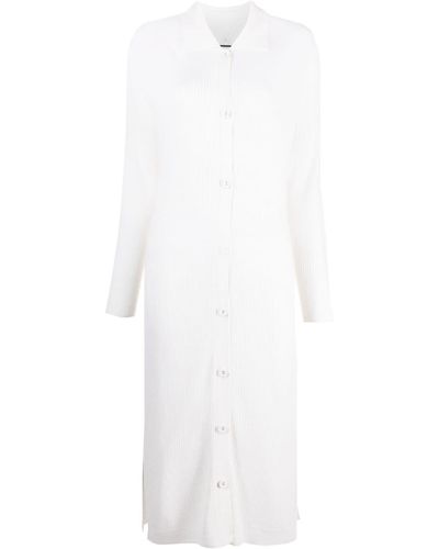 Max & Moi リブニット ドレス - ホワイト