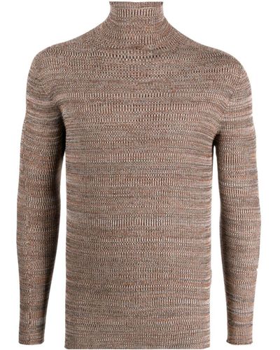 Rier Mélange Waffle-knit Silk Sweater - Brown