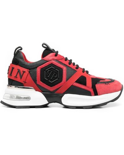 Philipp Plein Baskets Hexagon - Rouge