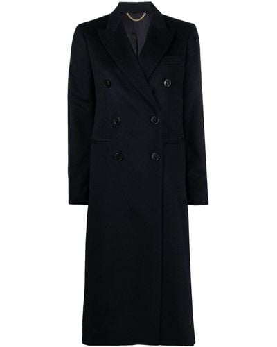 Victoria Beckham Wool Blend Double-breasted Coat - Black