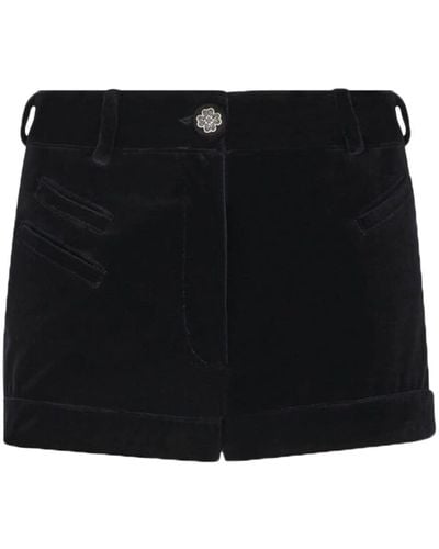 Etro Velvet Cotton Shorts - Black