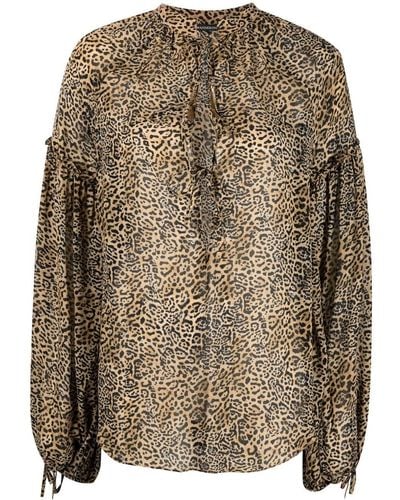 WANDERING Blusa con estampado de leopardo - Marrón