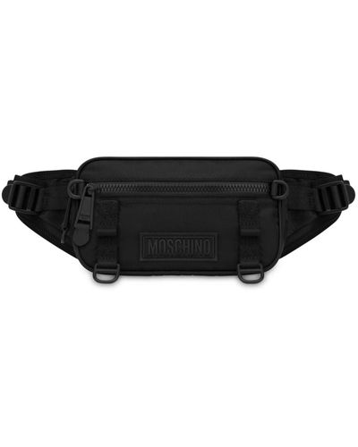 Moschino Logo-appliquéd Belt Bag - Black