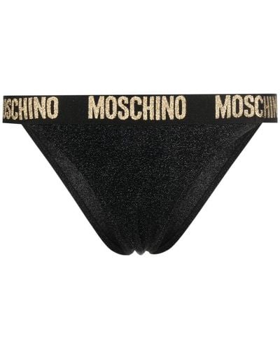 Moschino Slip bikini con logo - Nero