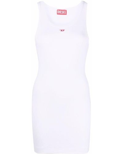 DIESEL D-tank Logo-print Cotton Dress - White