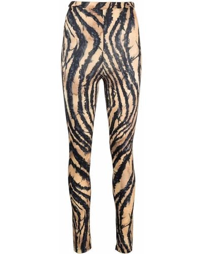 Roberto Cavalli Zebra-print leggings - Black