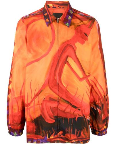 Givenchy Graphic-print Button-up Shirt - Orange