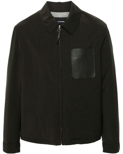 Yves Salomon ポインテッドカラー ジャケット - ブラック