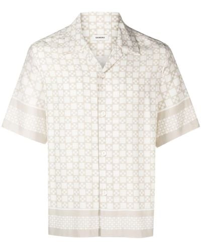 Sandro Square Cross Shortsleeved Shirt - White