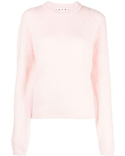 Marni Crew-neck Mohair-blend Sweater - Pink