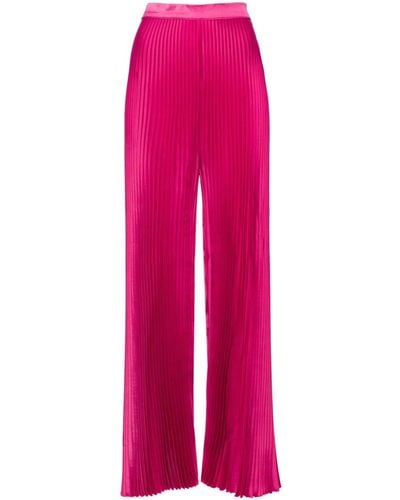 L'idée Bisous Pleated Wide-leg Trousers - Pink