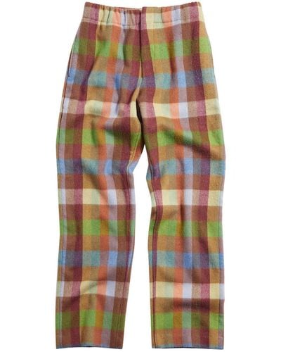 Zegna X The Elder Statesman Checked Cashmere Track Pants - Red