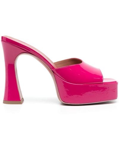 Giuliano Galiano Charlie 125mm Patent-leather Mules - Pink