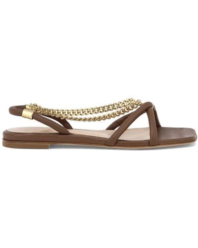 Gianvito Rossi Chain-embellished Strappy Sandals - Brown