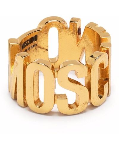 Moschino Ring mit Logo - Mettallic