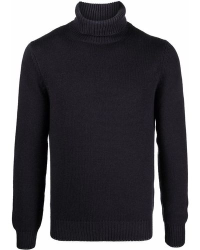 Dell'Oglio Roll-neck Rib-trimmed Sweater - Gray