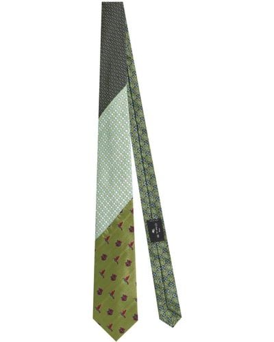 Etro Jacquard-pattern Silk Tie - Green