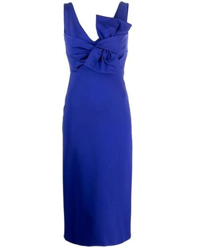 P.A.R.O.S.H. Midi-jurk Met Strikdetail - Blauw