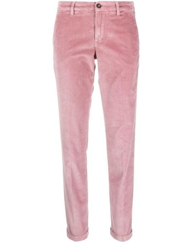 Fay Corduroy Slim-cut Trousers - Pink