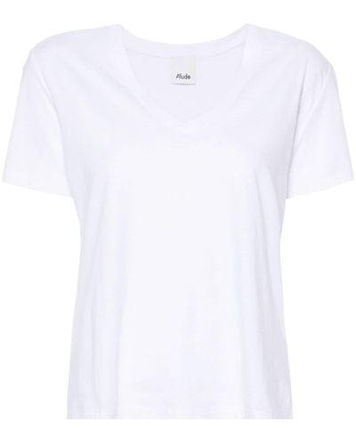 Allude T-Shirt aus Baumwolljersey - Weiß