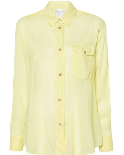 Forte Forte Chest-pocket Semi-sheer Shirt - Yellow