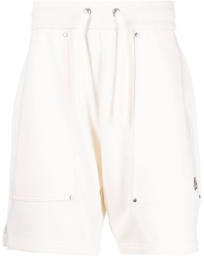 Moose Knuckles Short en coton à plaque logo - Blanc