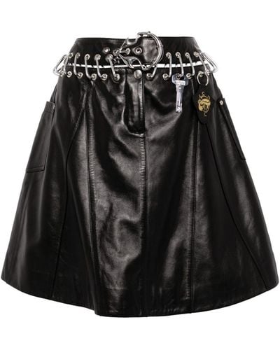 Chopova Lowena Carabiner-embellished Leather Miniskirt - Black