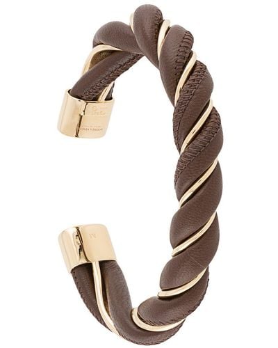 Bottega Veneta Twisted Leather Bracelet - Brown