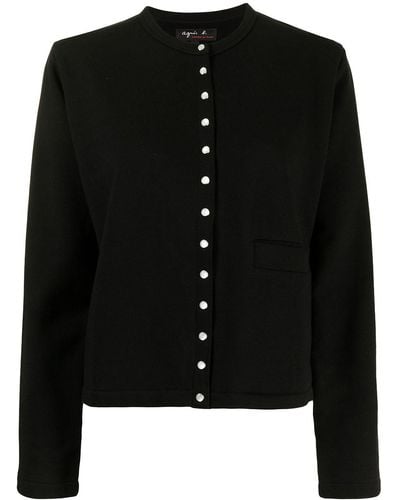 agnès b. Snap-fastening Knitted Cardigan - Black
