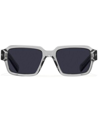 Prada Logo-detail Rectangle-frame Sunglasses - Blue