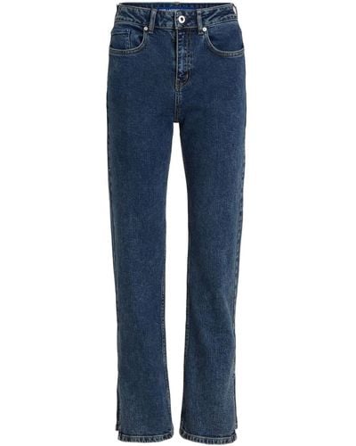 Karl Lagerfeld Straight-leg Slit Jeans - Blue