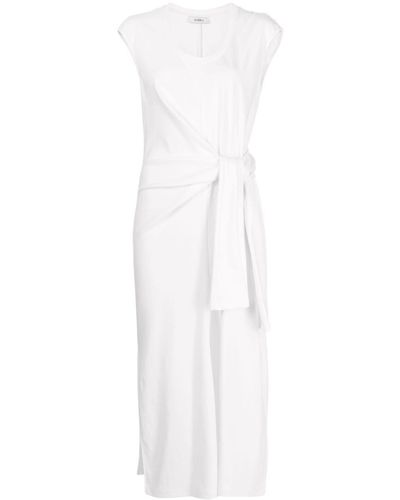 Goen.J Twist-detail Midi Dress - White
