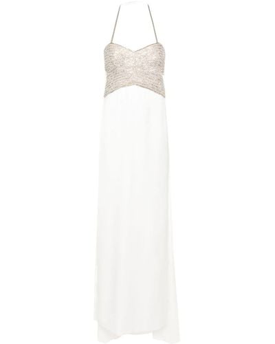 Genny Crystal-embellished Cut-out Dress - White