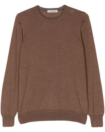 Fileria Fine-knit Brushed Sweater - Brown