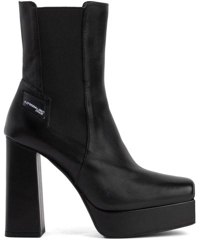 Karl Lagerfeld Stak Heel 120mm Leather Boots - Black