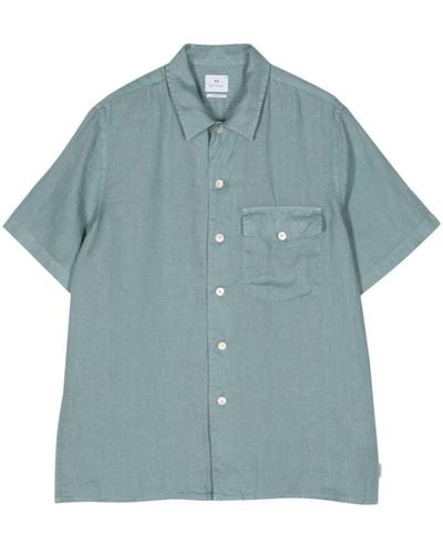 PS by Paul Smith Short-sleeve Linen Shirt - Blue
